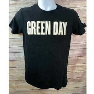 Green Day Men’s Small T‑Shirt – Logo & Grenade Appliqué – Slub Knit – ROCK OFF